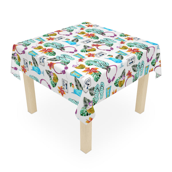 Flip Flop Beach Cocktails Tropical Pattern Tablecloth Décor