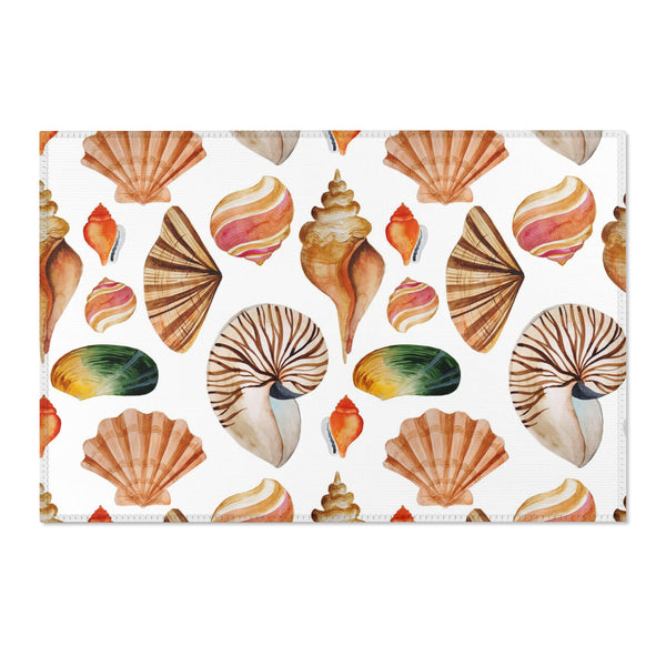 Beach Seashells Tropical Area Rugs 3 Sizes Durable Home Decor
