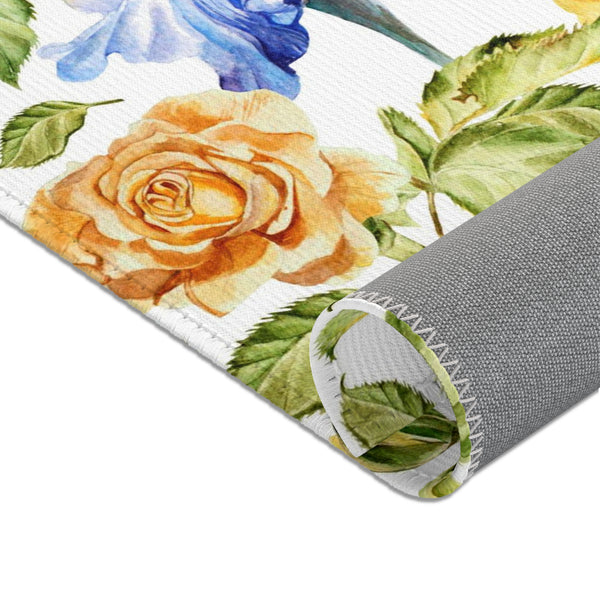 Purple Blue Iris Flower Area Rugs Home Décor Floral 3 Sizes