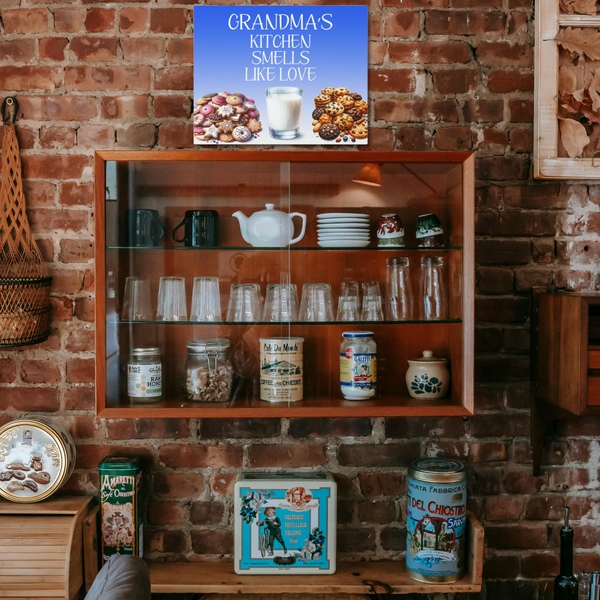 Gifts for Grandma, Kitchen Sign with Cookies, Canvas Wall Hanging for Home Decor