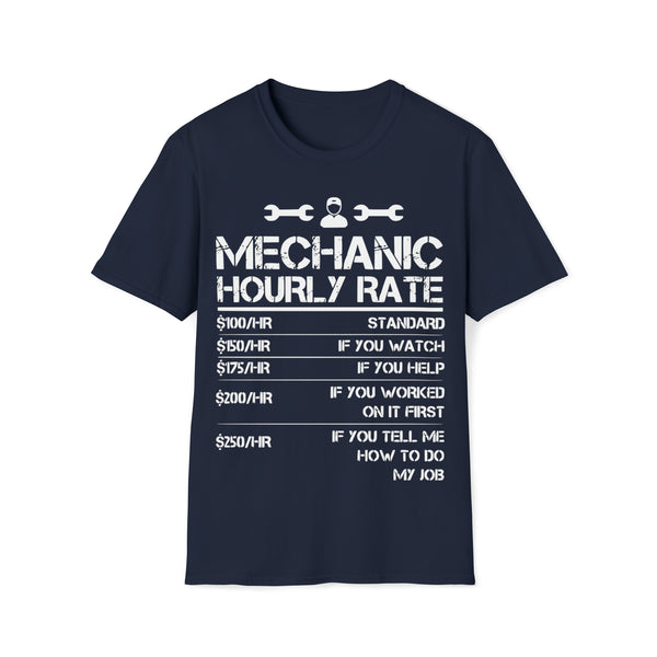 Gift for Gearheads Funny Mechanic Rates Unisex Softstyle T-Shirt for Guys