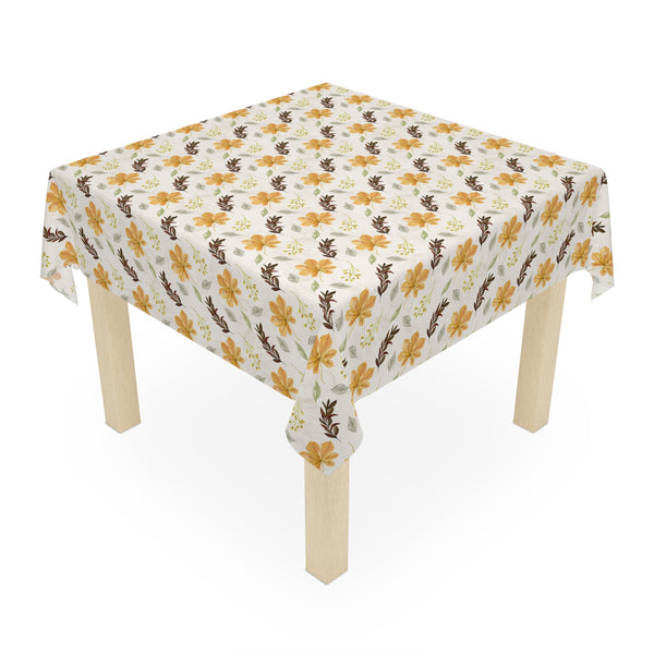 Gold Fall Leaves Tablecloth Décor Autumn Thanksgiving