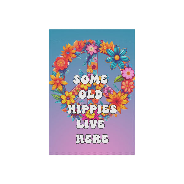 Bohemian Garden Flag Banner Peace Sign Hippie Yard Decor Boho Outdoor Flowers