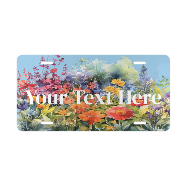 Custom Floral Vanity Plate for Car, Personalized Front License Plate Wildflowers