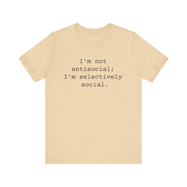 Antisocial Women's Sarcastic T-shirt, Funny Sarcastic T shirts, Sarcastic Shirts, Funny Tshirts for Her