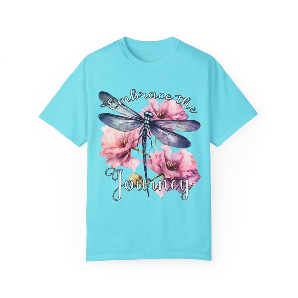 Embrace the Journey Dragonfly Comfort Color T-shirt, Women's Shirts Relaxed Fit Soft Cotton Shirt