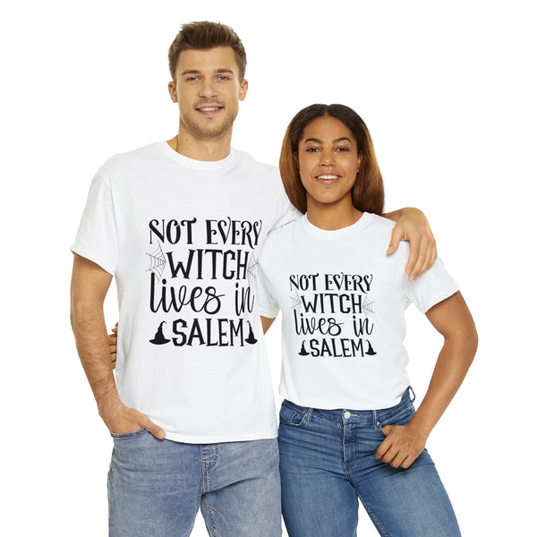 Not Every Witch Lives in Salem Halloween Unisex Heavy Cotton Tee 3 colors