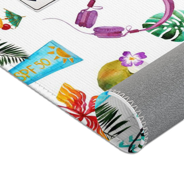 Flip Flops Beach Themed Tropical Area Rugs 3 Sizes Durable