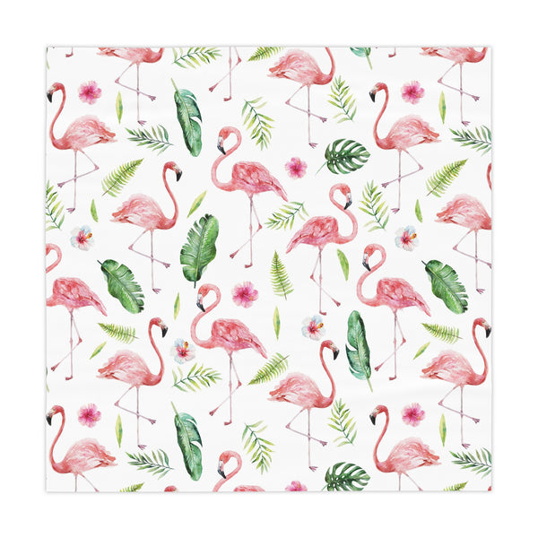Flamingo Tropical Leaves Beach House Tablecloth Home Décor