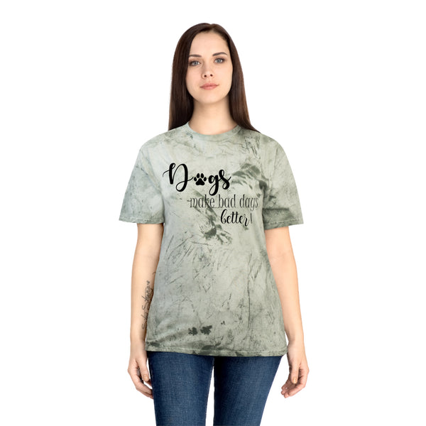 Gifts for Dog Lovers Dogs Make Bad Days Better Unisex Color Blast T-Shirt
