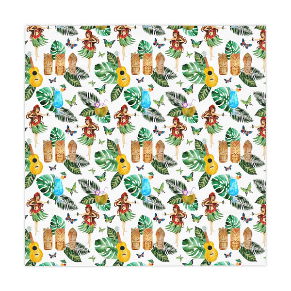 Tiki Bar Hulu Dancer Tropical Pattern Tablecloth Décor Beach Theme