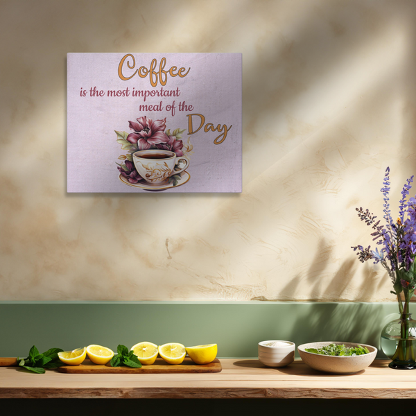 Gifts for Grandma Coffee is the Most Important Meal Kitchen Art Wall Hanging Canvas Gallery Wraps