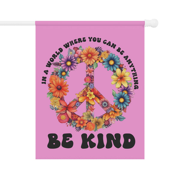 Peaceful Floral Garden Banner Be Kind Yard Flag Art, Double-Sided Kindness Sign