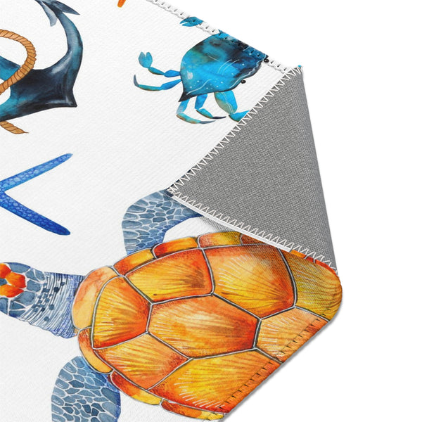 Sea Turtles Ocean Beach House Area Rugs 3-sizes Durable Home Décor