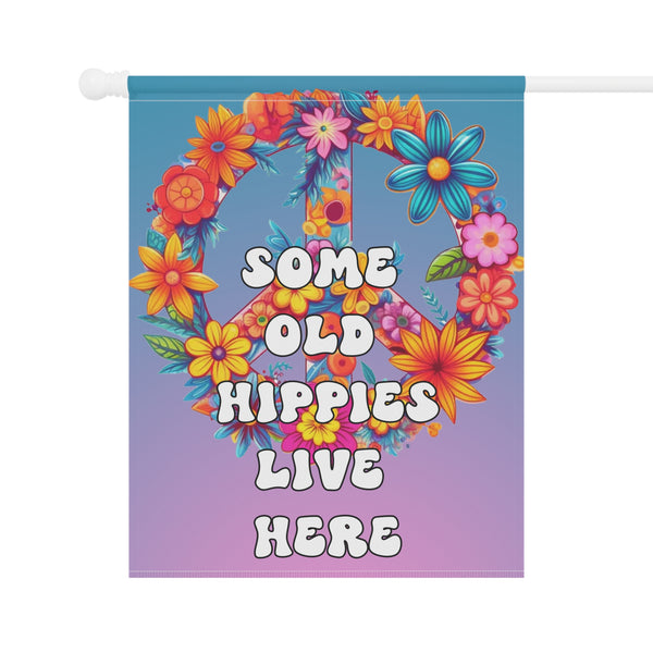 Bohemian Garden Flag Banner Peace Sign Hippie Yard Decor Boho Outdoor Flowers