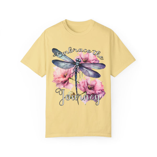 Embrace the Journey Dragonfly Comfort Color T-shirt, Women's Shirts Relaxed Fit Soft Cotton Shirt