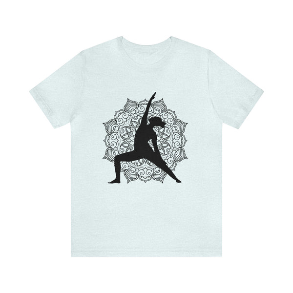 Gifts for Yoga Lovers Peaceful Warrior Pose Mandela Unisex Jersey Short Sleeve Tee Cotton/Cotton-Blend