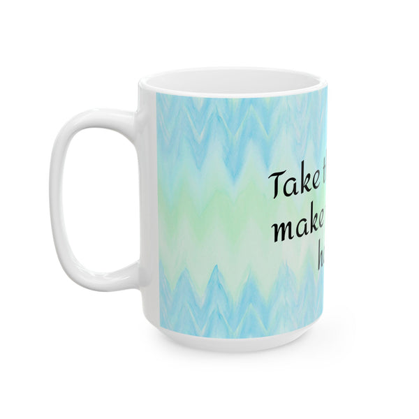 Inspirational Coffee Mug – Yoga Meditation Cup “Take Time Make Your Soul Happy”