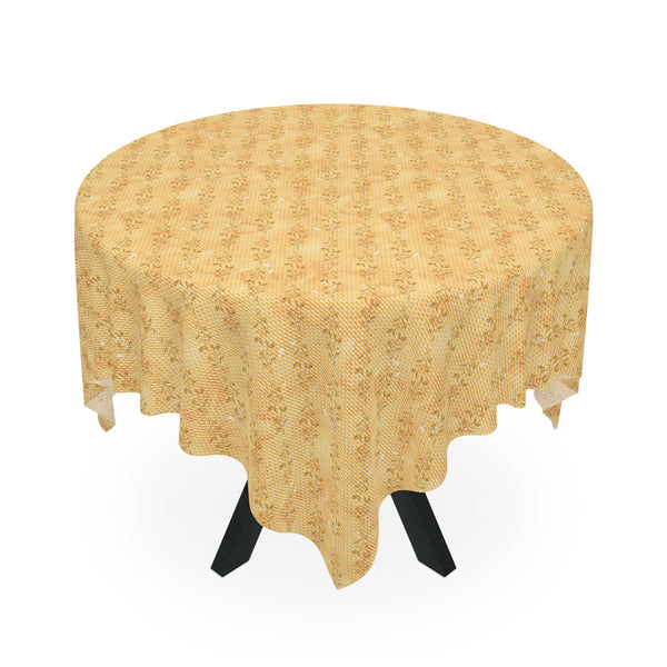 Fall Pattern Tablecloth Décor Autumn Leaves Gold Brown