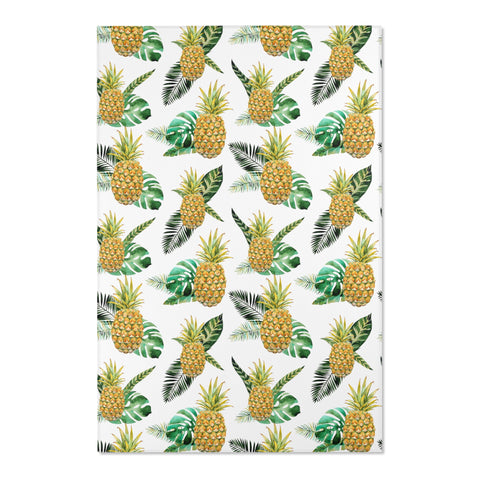 Welcome Pineapple Tropical Beach Area Rugs 3 Sizes Durable Home Décor