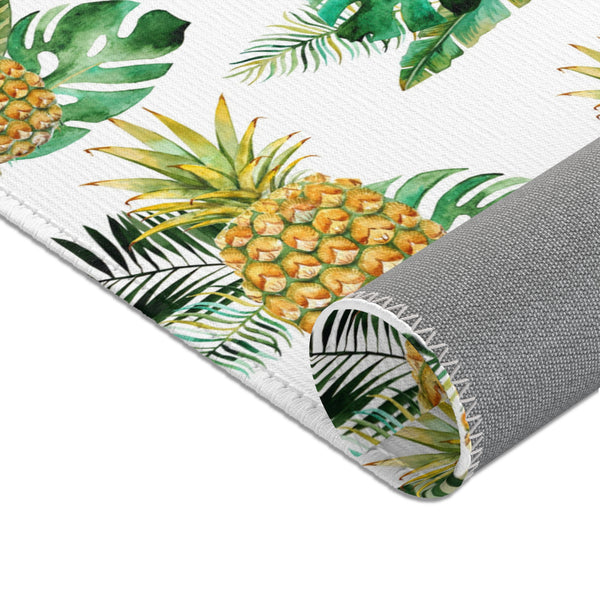 Welcome Pineapple Tropical Beach Area Rugs 3 Sizes Durable Home Décor