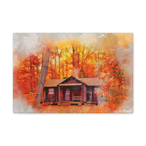Cabin Lover Watercolor Style Art Canvas Gallery Wraps