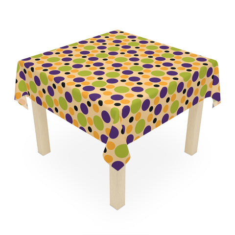 Purple Green Orange Polka Dot Tablecloth Décor Halloween