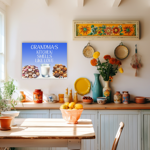 Gifts for Grandma, Kitchen Sign with Cookies, Canvas Wall Hanging for Home Decor
