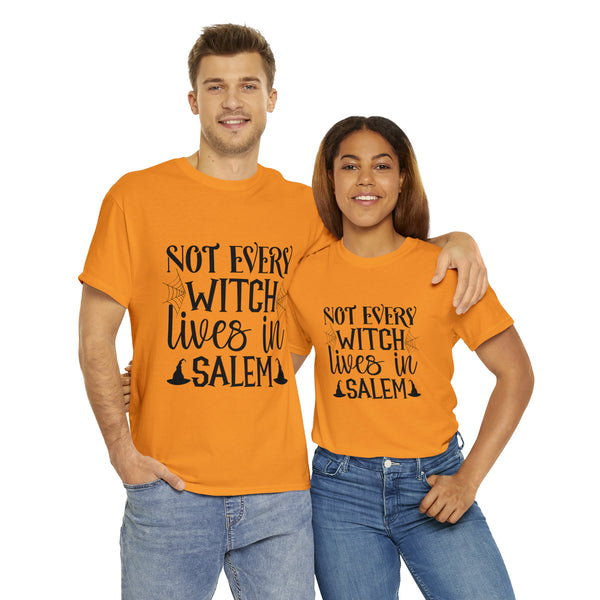 Not Every Witch Lives in Salem Halloween Unisex Heavy Cotton Tee 3 colors