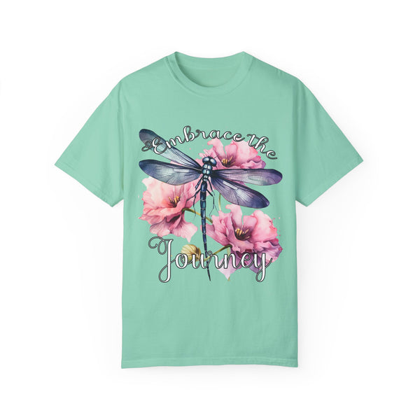 Embrace the Journey Dragonfly Comfort Color T-shirt, Women's Shirts Relaxed Fit Soft Cotton Shirt