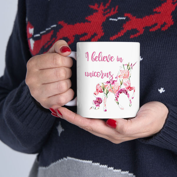 I Believe in Unicorns Ceramic Mug, Magical Unicorn Coffee Cup, Believe in Magic
