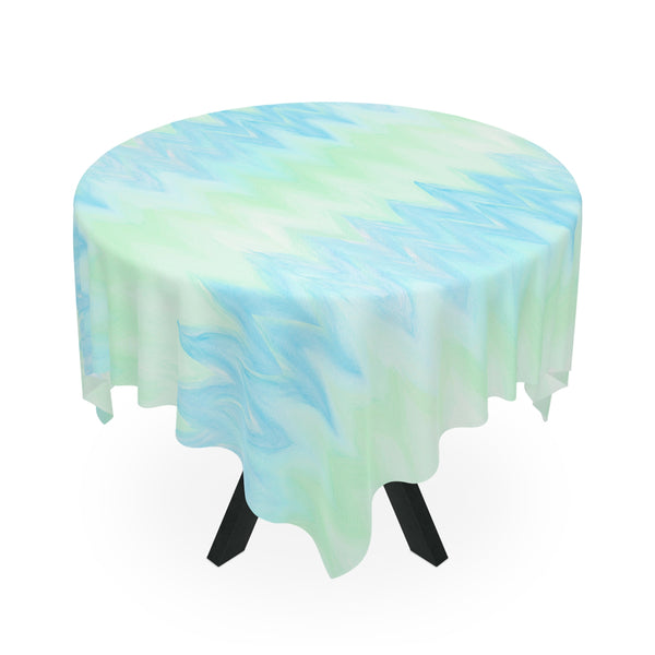 Blue Green Waves Tablecloth Décor Everyday Home Kitchen Living