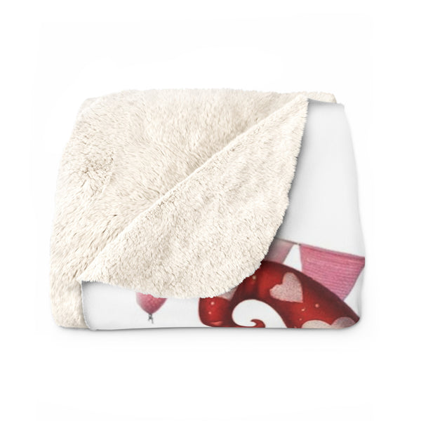 Gifts for Gnome Lovers Valentines Day Sherpa Fleece Blanket 2 Sizes