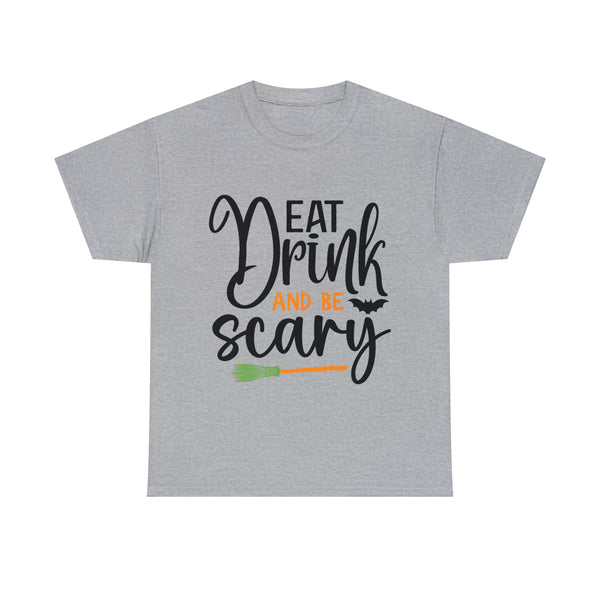 Eat Drink and Be Scary Halloween Unisex Heavy Cotton Tee 3 colors