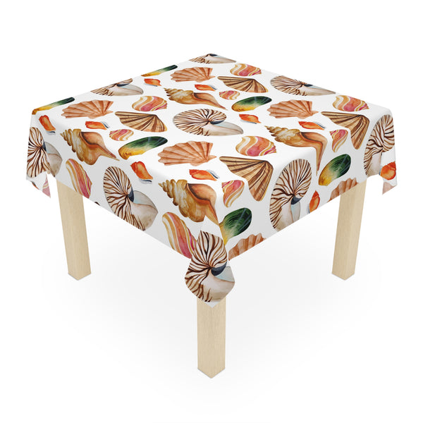 Seashell Pattern Tropical Beach House Tablecloth Home Décor