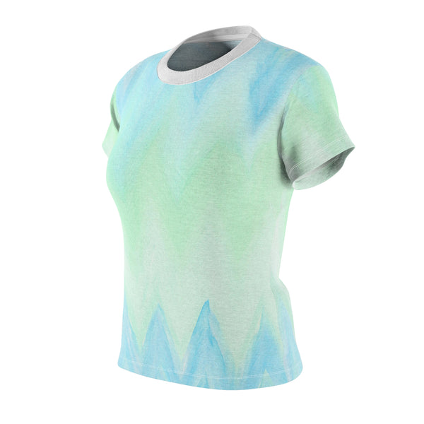 Blue Green Waves Women's Cut & Sew Tee T-shirt