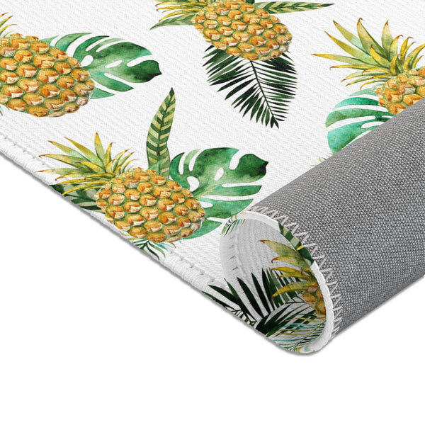 Welcome Pineapple Tropical Beach Area Rugs 3 Sizes Durable Home Décor
