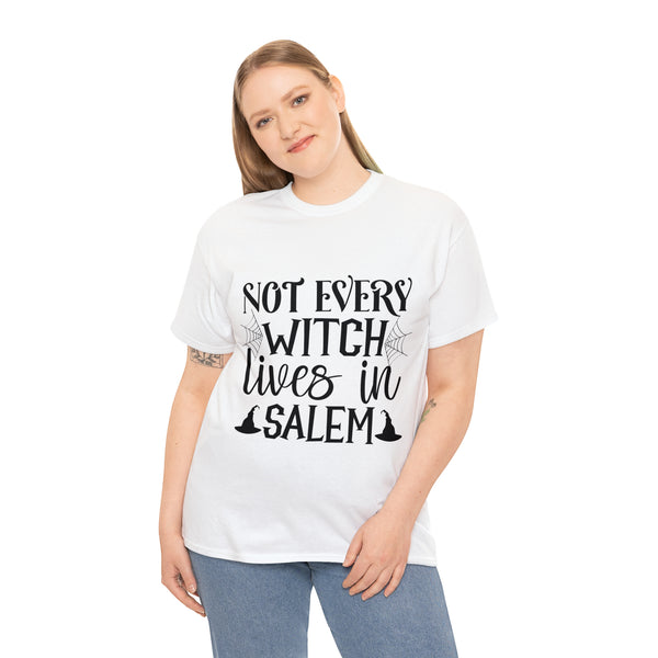 Not Every Witch Lives in Salem Halloween Unisex Heavy Cotton Tee 3 colors