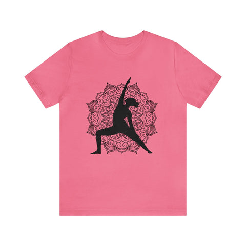 Gifts for Yoga Lovers Peaceful Warrior Pose Mandela Unisex Jersey Short Sleeve Tee Cotton/Cotton-Blend