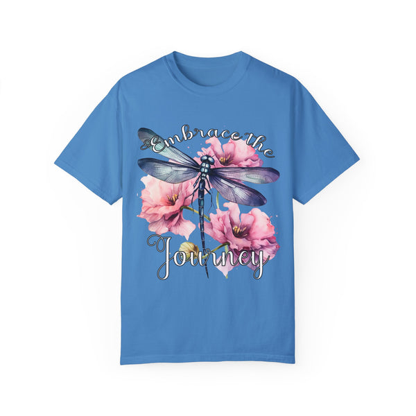 Embrace the Journey Dragonfly Comfort Color T-shirt, Women's Shirts Relaxed Fit Soft Cotton Shirt