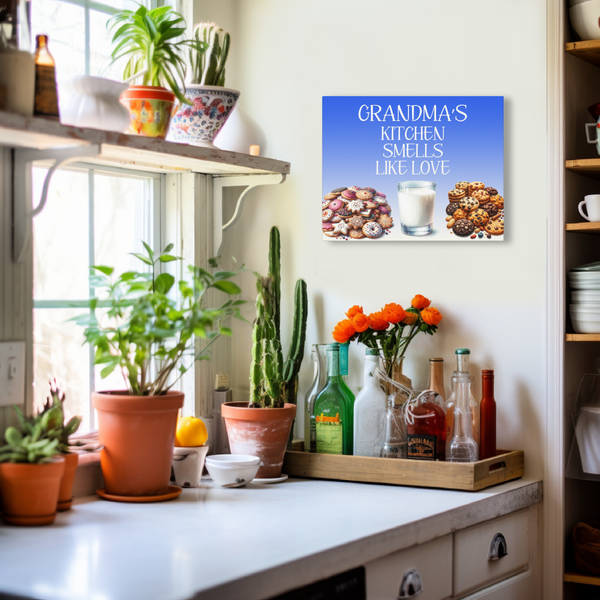 Gifts for Grandma, Kitchen Sign with Cookies, Canvas Wall Hanging for Home Decor