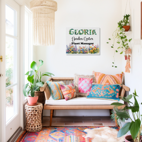 Gifts for Gardeners Personalized Matte Canvas Sign, Stretched, Home Décor Gardening