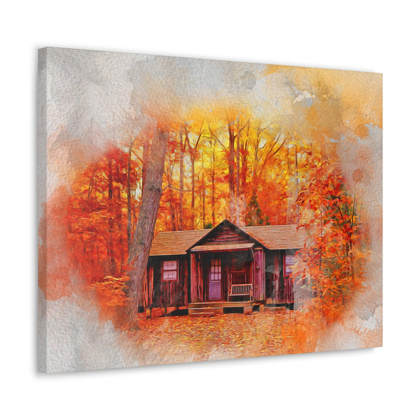 Cabin Lover Watercolor Style Art Canvas Gallery Wraps