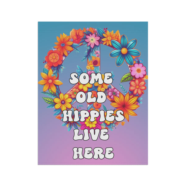 Bohemian Garden Flag Banner Peace Sign Hippie Yard Decor Boho Outdoor Flowers