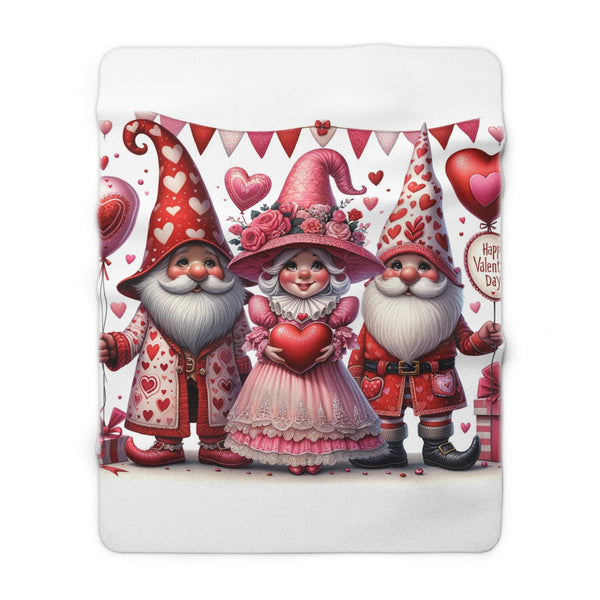 Gifts for Gnome Lovers Valentines Day Sherpa Fleece Blanket 2 Sizes