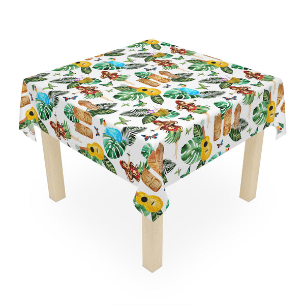 Tiki Bar Hulu Dancer Tropical Pattern Tablecloth Décor Beach Theme