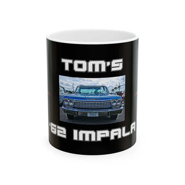 Gifts for Gearhead Personalized Custom Black Coffee Mug Car Photo Name Pinstripe