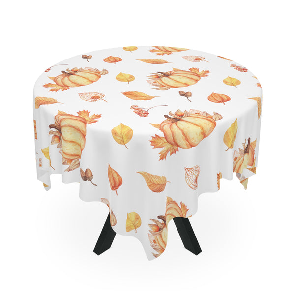Pumpkin Fall Tablecloth Holiday Décor Autumn Leaves