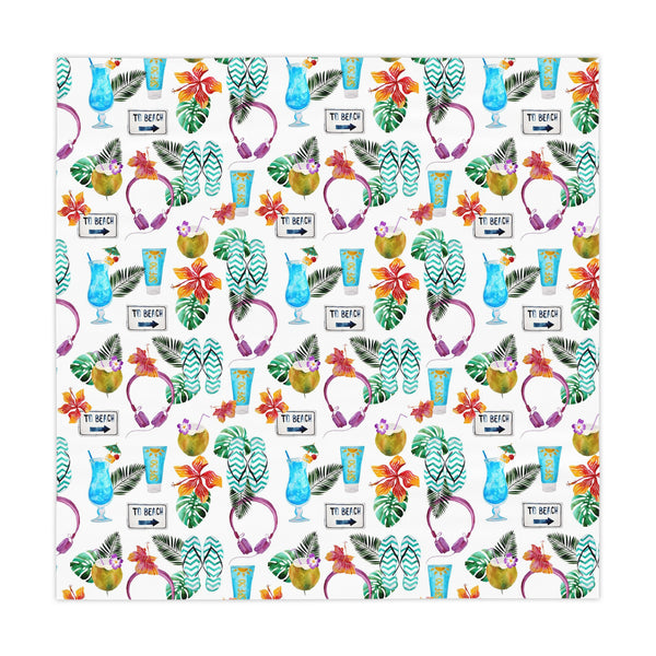 Flip Flop Beach Cocktails Tropical Pattern Tablecloth Décor