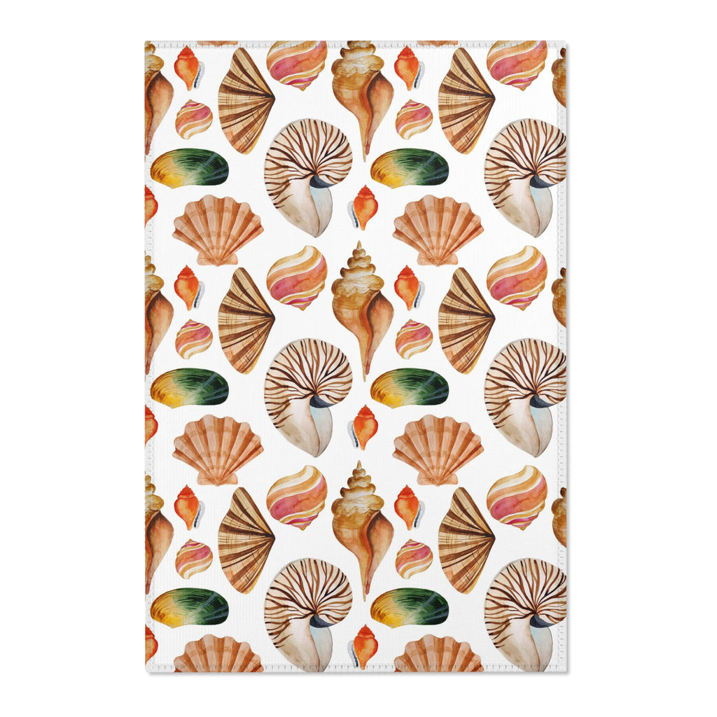 Beach Seashells Tropical Area Rugs 3 Sizes Durable Home Decor